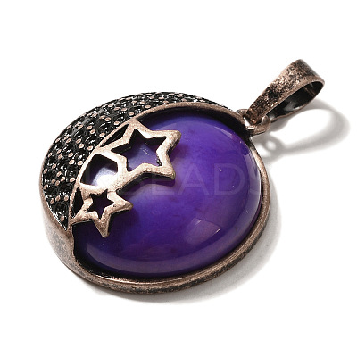 Natural Purple Banded Agate(Dyed & Heated) Pendants G-P560-01R-11-1