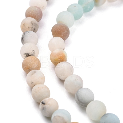 Natural Flower Amazonite Beads Strands G-G692-01F-6mm-1
