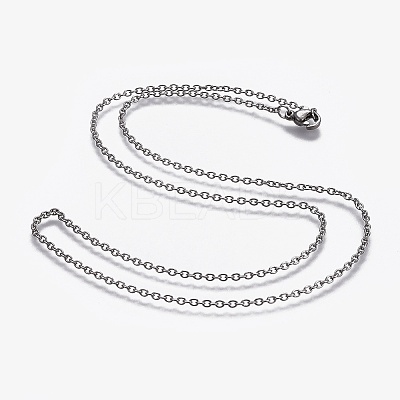 Non-Tarnish 304 Stainless Steel Cable Chain Necklaces LS-NJEW-F248-24A-P-1