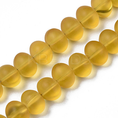 Transparent Frosted Glass Beads Strands FGLA-S001-03-1