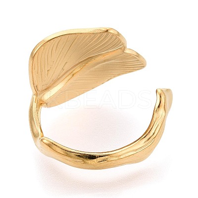 Adjustable Ion Plating(IP) 304 Stainless Steel Cuff Rings for Women RJEW-N052-03G-1