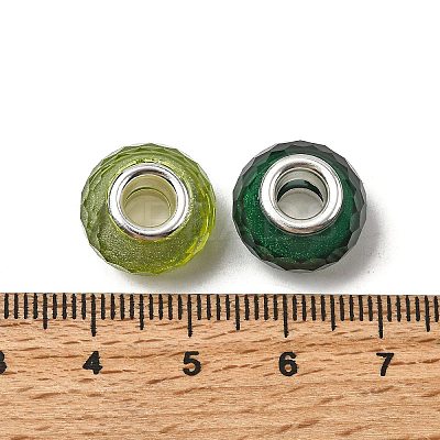 Faceted Resin European Beads RESI-C063-01F-1