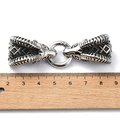 Tibetan Style 304 Stainless Steel Spring Gate Rings FIND-Z046-03AS-02-1