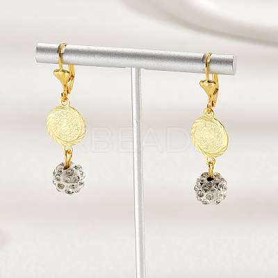 Fashionable Brass Coin with Round Tassel Hoop Earrings JS4120-1