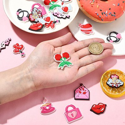 60Pcs 12 Styles Valentine's Day Theme PVC Cabochons FIND-CJ0011-21-1