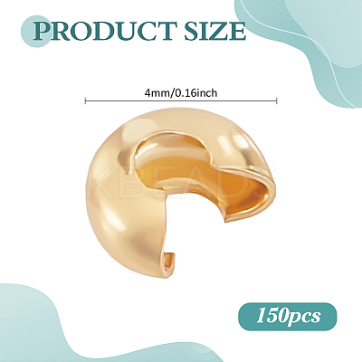 150Pcs Brass Crimp Beads KK-ME0003-52B-1