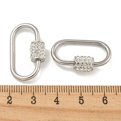 304 Stainless Steel Screw Carabiner Lock Charms STAS-C092-02A-P-1