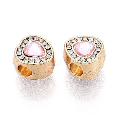 Rack Plating Alloy Rhinestone European Beads FIND-N011-06KCG-1
