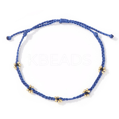 Handmade Glass Seed Bead Braided Bead Bracelets AU9604-4-1