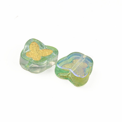 Electroplate Transparent Handmade Lampwork Beads LAMP-Q032-04B-1