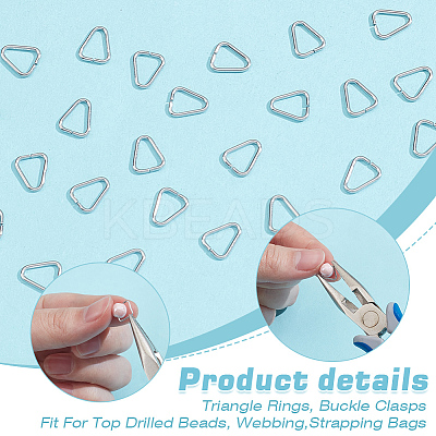 600Pcs 304 Stainless Steel Triangle Rings STAS-ME0001-85-1
