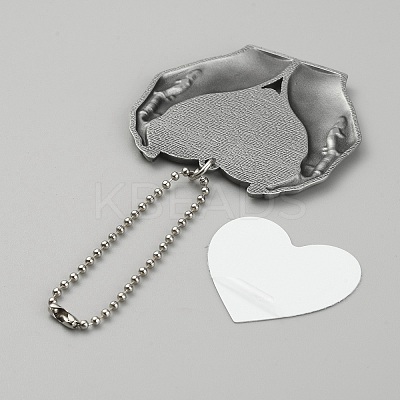 Zinc Alloy Heat Transfer Sublimation Blank Pendant Decorations AJEW-WH0324-20P-1