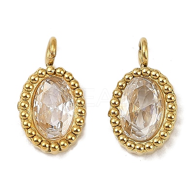 304 Stainless Steel Micro Pave Cubic Zirconia Charms STAS-K302-01E-G-1