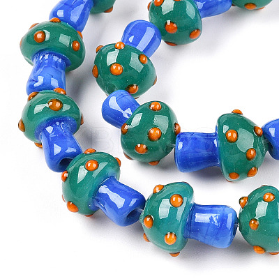 Handmade Lampwork Beads Strands LAMP-N024-09C-1