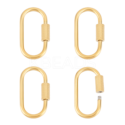 Ion Plating(IP) 304 Stainless Steel Screw Carabiner Lock Charms STAS-UN0047-24G-1