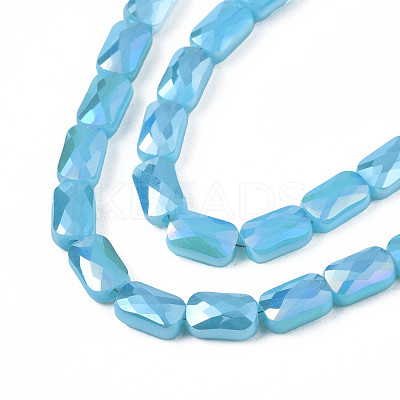 Electroplate Opaque Solid Color Glass Beads Strands EGLA-N002-25-A04-1