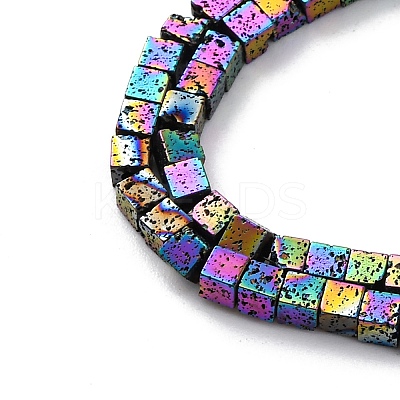 Electroplated Natural Lava Rock Beads Strands G-A256-B01-02D-1