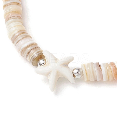 Natural Cultured Freshwater Pearl and Synthetic Turquoise Beads Stretch Bracelets BJEW-JB11875-02-1