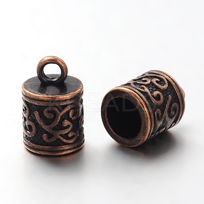 Tibetan Style Cord Ends TIBEP-LF10887YKG-R-LF-1