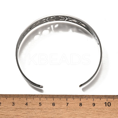 Non-Tarnish 304 Stainless Steel Cuff Bangles BJEW-M234-02P-1