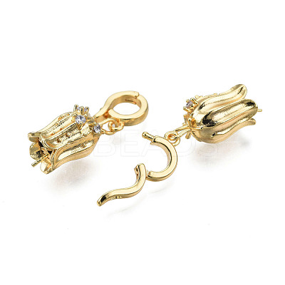 Brass Micro Pave Cubic Zirconia Peg Bails KK-N233-392-1