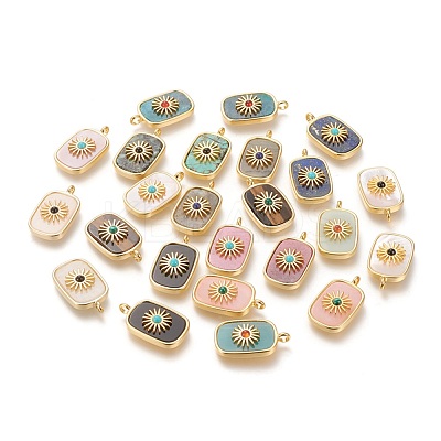 Natural & Synthetic Gemstone/Shell Pendants KK-P184-01-1