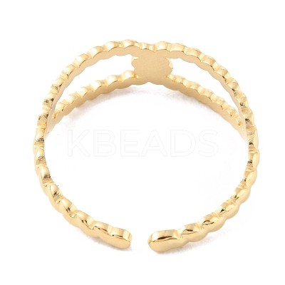 304 Stainless Steel Hollow Knot Open Cuff Rings RJEW-D002-18G-1