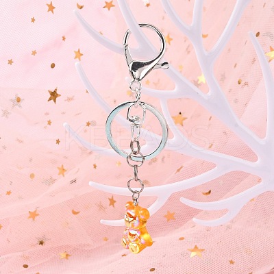 Iron Alloy Lobster Claw Clasp Keychain X-KEYC-D016-S-1