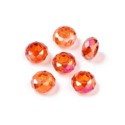 Baking Paint Transparent Glass European Beads GPDL-N005-C14mm-A02-1