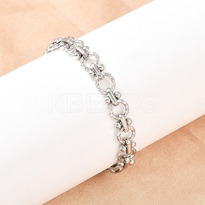 304 Stainless Steel Link Chain Bracelets for Women BJEW-H207-01C-P-1