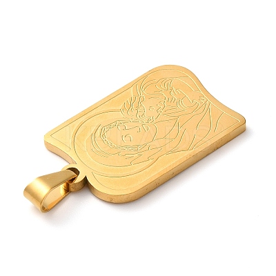 Mother's Day Theme PVD Vacuum Plating 304 Stainless Steel Pendants STAS-D069-01B-G-1