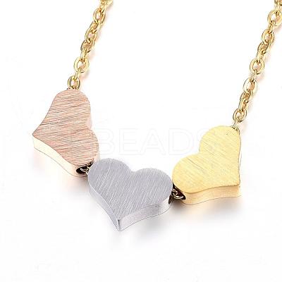 304 Stainless Steel Pendant Necklaces NJEW-H497-08-1