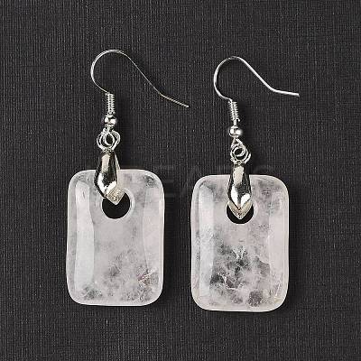 Natutal Quartz Crystal Dangle Earrings EJEW-F343-E06-1