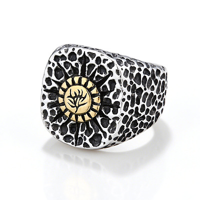 Textured 304 Stainless Steel Finger Rings FS-WG3E048-02-1