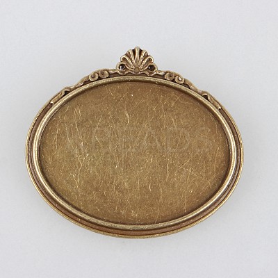 Vintage Alloy Brooch Cabochon Bezel Settings PALLOY-N0085-08M-1