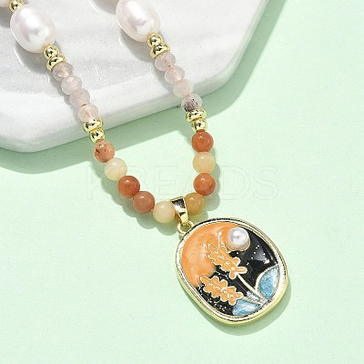 Natural Myanmar Jade Pendant Necklaces for Women NJEW-G165-01B-G-1