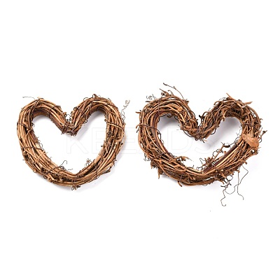 Heart Shape Rattan Vine Branch Wreath Hoop DIY-B022-02A-1