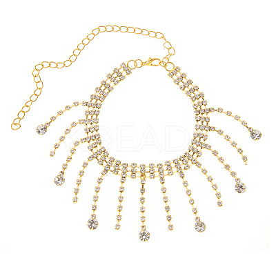 Alloy Full Crystal Rhinestone Tassel Anklets for Women FS-WG7EDD5-01-1