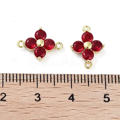 Rack Plating Brass Pave Cubic Zirconia Connector Charms KK-H474-20G-04-1