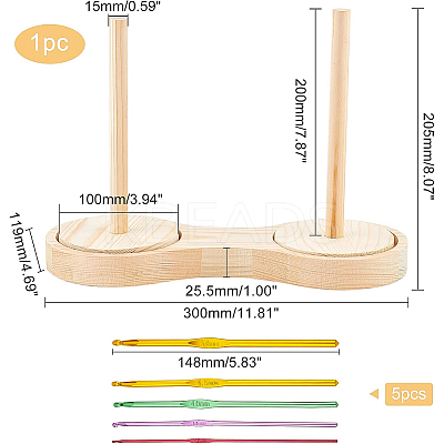 1 Set Rotatable Wooden Yarn Skein Spinner DIY-BC0005-79-1