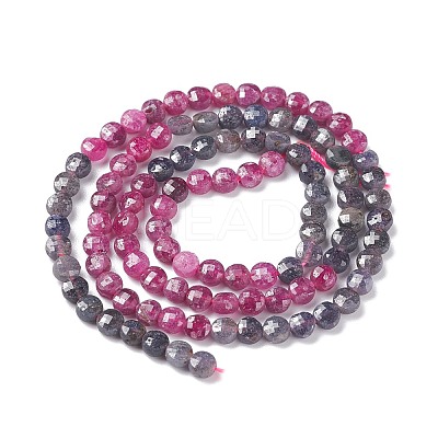 Natural Red Corundum/Ruby and Sapphire Beads Strands G-R460-017-1