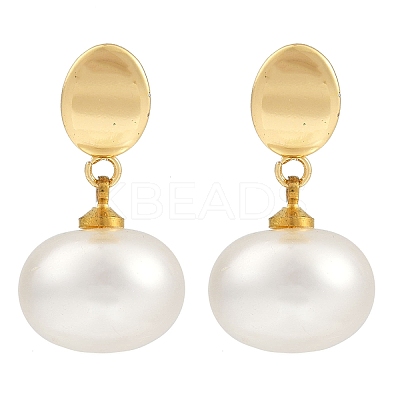201 Stainless Steel Oval Stud Earrings LS-EJEW-I309-19G-1
