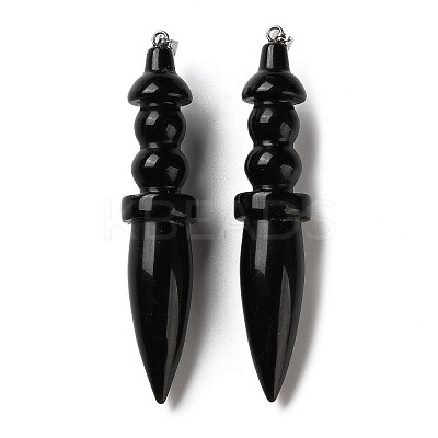 Natural Obsidian Big Pendants G-H338-03P-08-1
