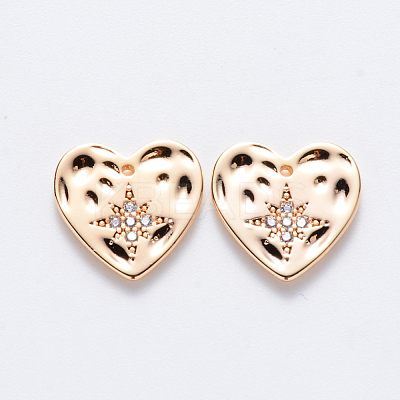 Brass Micro Pave Cubic Zirconia Charms KK-T049-044G-NF-1