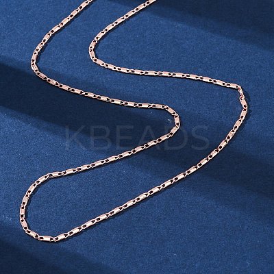 Brass Link Chain Necklaces for Women NJEW-D302-12RG-1