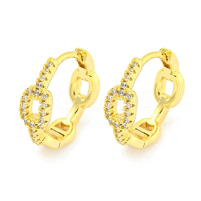 Brass Micro Pave Cubic Zirconia Hoop Earrings for Women EJEW-K286-06G-1