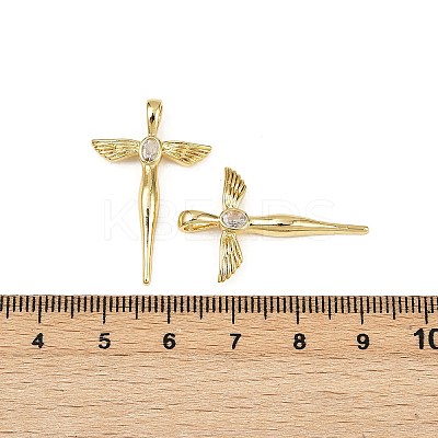 Brass Micro Pave Cubic Zirconia Pendants KK-S526-23G-1