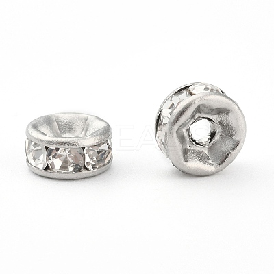 316 Surgical Stainless Steel Rhinestone Spacer Beads X-STAS-L285-001P-02-1