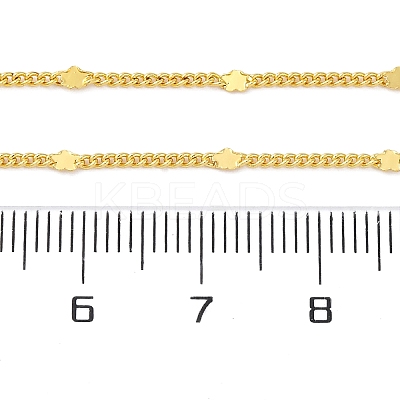 Brass Curb Chains with Star Necklace for Women LS-NJEW-P265-11G-1