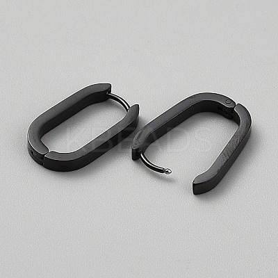 316 Stainless Steel Oval Hoop Earrings EJEW-WH0015-138B-EB-1